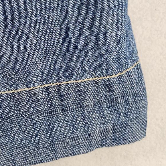 Old Navy Ultra Blue Skirt Women’s SZ 6 Blue Pleated Pockets Belt Loops Cotton - Picture 8 of 14